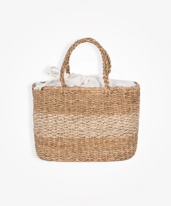 Cesto in juta e giunco 21x38x25,5